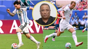 Lionel Messi’s Argentina (left) will take on Harry Kane’s England in the World Cup semi-final Atlanta Stadium