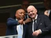 (Confederation of African Football (CAF) president Patrice Motsepe (left) and FIFA president Gianni Infantino during a World Cup round-of-16 match between Canada and Morocco at the Houston Stadium in Houston on July 4.
